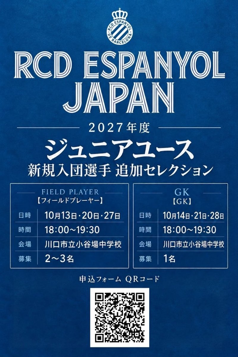 ジュニアユース追加セレクション
